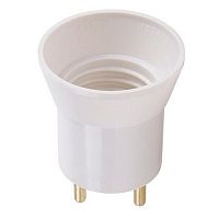 Переходник вилка-патрон Ecola E27 прямой белый фото Переходник вилка-патрон Ecola E27 прямой белый картинка